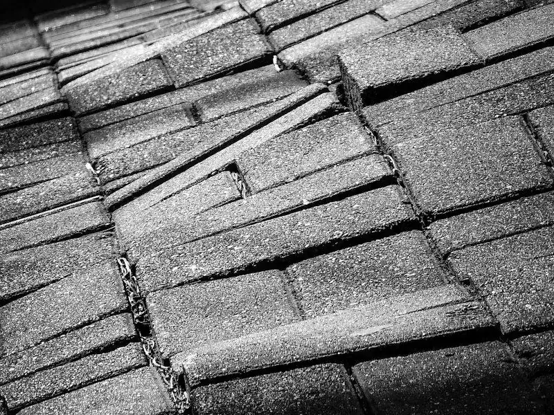 Asphalt shingles lifted and buckled out of their courses